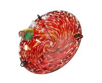 Ozzaro glasdesign, vogelbadje, rood.