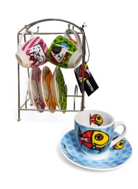 Romero Britto, set 4 Espressokopjes, animals